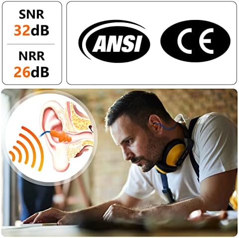 Dison 100Pairs Silicone Ear Plugs,32dB,Orange