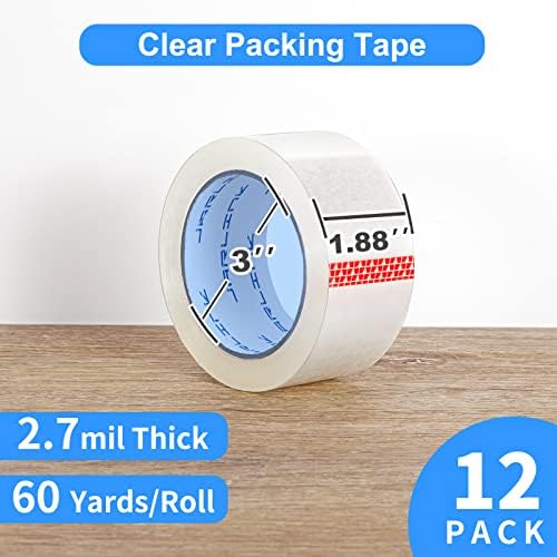 JARLINK 12 Rolls Clear Packing Tape, Heavy Duty Packaging Tape