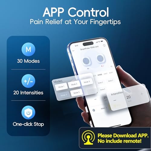 Comfytemp Wireless TENS Unit Muscle Stimulator for Pain Relief, App Control