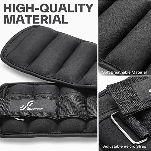 Sportneer Adjustable Ankle Weights, 2-7 lb per Pair, Removable Weights