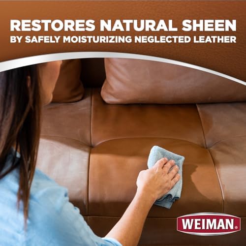 Weiman Leather Cleaner, Conditioner & Protector, 2 Pack Wipe with Cloth