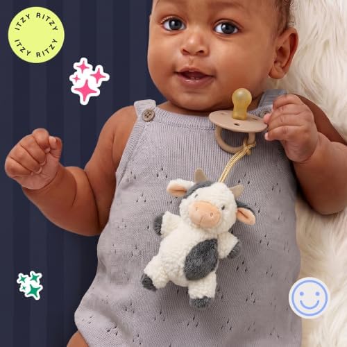 Itzy Ritzy Pacifier & Lovey Set - Natural Rubber Pacifier with Plush Cow
