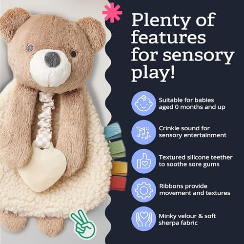 Itzy Ritzy Lovey Including Teether, Teething Relief, 0 Months & Up (Bear)