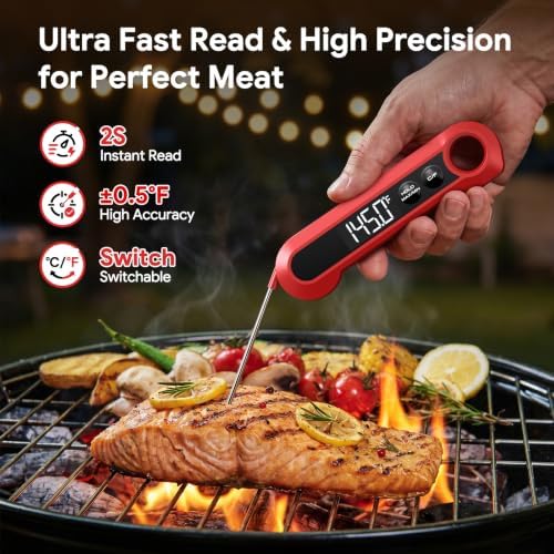 Meat Thermometer Digital,1-2S Instant Read Thermometer for Cooking, Grill