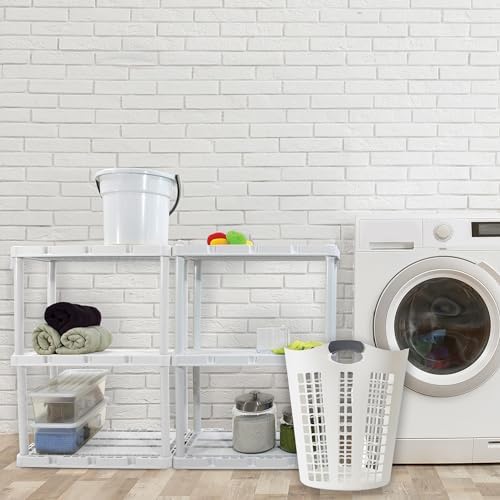 Gracious Living Laundry Basket, Easy Carry Flex Collapsible Hamper, 87.5L