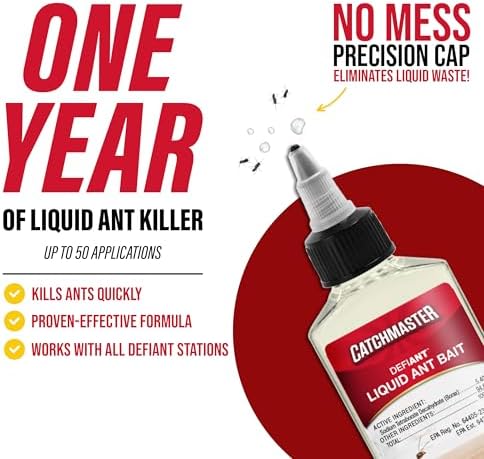 Catchmaster Defiant Liquid Ant Killer & Bait, Sugar Ant Traps Indoor