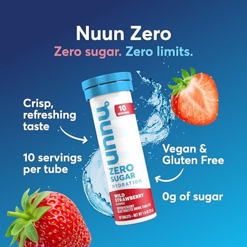 Nuun Zero Sugar Hydration Electrolyte Tablets, GF & Vegan, Mixed Berry, 4PK