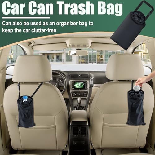 ecocstm 2 PCS Car Trash Bags, Car Accessories Washable Garbage Bag Hanging