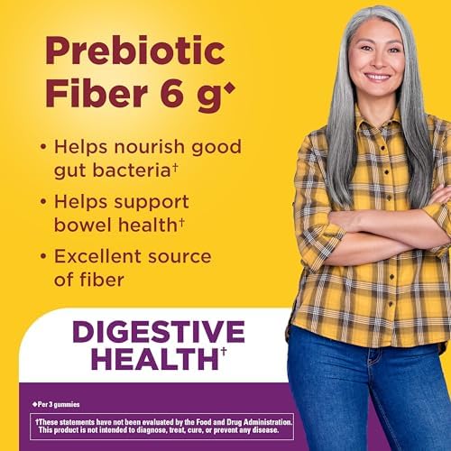 Nature Made Prebiotic Fiber Gummies for Adults and Kids, 90 Gummies