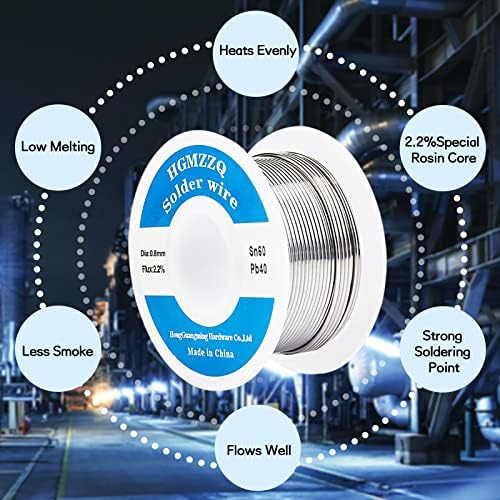 60/40 Tin Lead Solder Wire with Rosin core for Electrical Soldering 0.031 inch(0.8mm-50g)