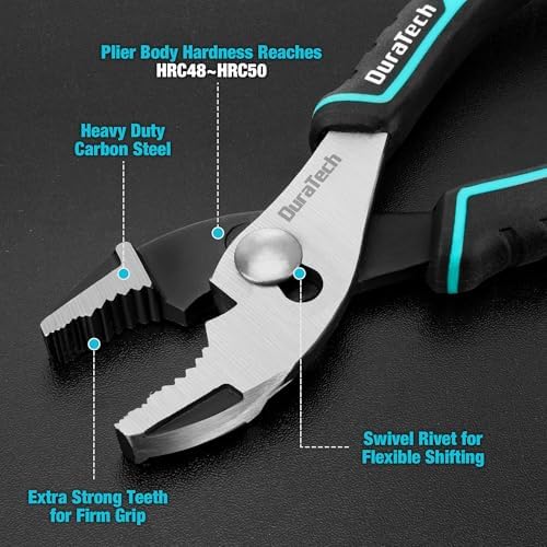 DURATECH 6 Inch Slip Joint Pliers, Small Pliers with Comfortable TPR Handle