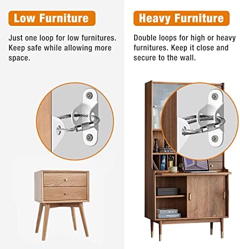 Ougourim Furniture Anchors 10 Pack, Anti Tip Kit for Baby Proofing