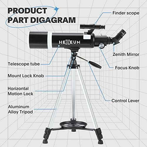 Koolpte Telescope for Adults & Beginner Astronomers - 80mm Aperture 600mm Fully Multi-Coated High Transmission Coatings with AZ Mount Tripod Phone Adapter, Carrying Bag, Wireless Control.