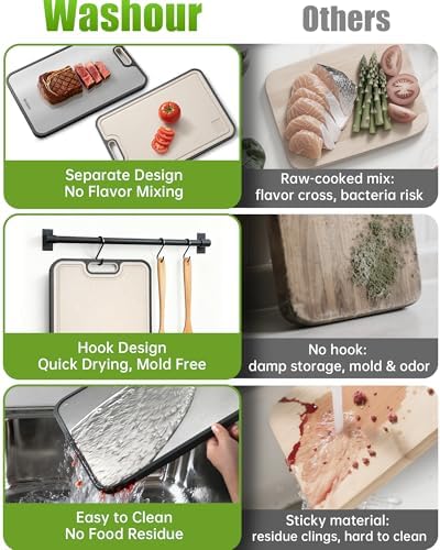 Titanium Cutting Board for Kitchen 16" x 11", 2-in-1 Non-Slip