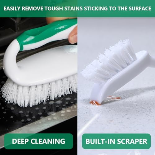 Scrub Brush Set, 4 Pack Deep Cleaning Brush Kit, Green