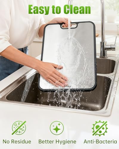 Titanium Cutting Board for Kitchen 16" x 11", 2-in-1 Non-Slip