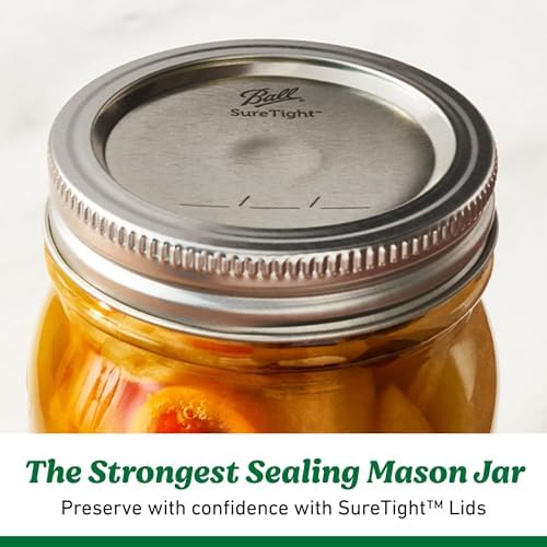 Ball Wide Mouth Quart 32oz. Glass Mason Jar with Lids and Bands, 8 Count