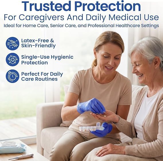 ProCure Disposable Nitrile Gloves - Latex & Powder Free - 200 Ct, Medium