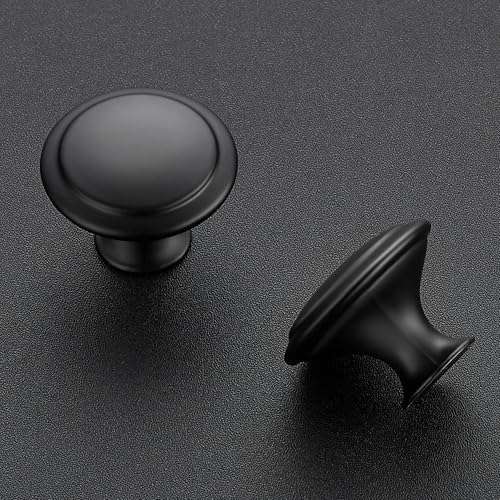 Matte Black Cabinet Drawer Hardware,30mm Kitchen Cabinet Knobs,18 Pack