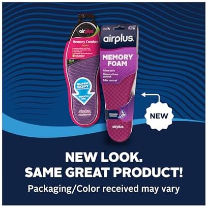 Airplus Memory Comfort Shoe Insoles With Memory Foam for Pressure Relief, Ideal For Men and Women