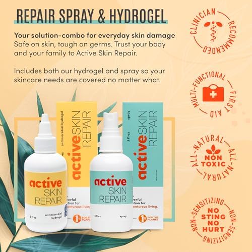 Active Skin Repair First Aid Hydrogel and Spray Bundle, 3 oz Each