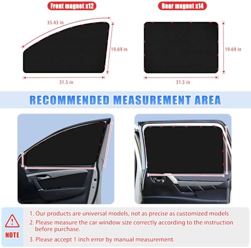 ZATOOTO Magnetic Car Window Shades 4PCS, Car Window Covers Ultimate Privacy