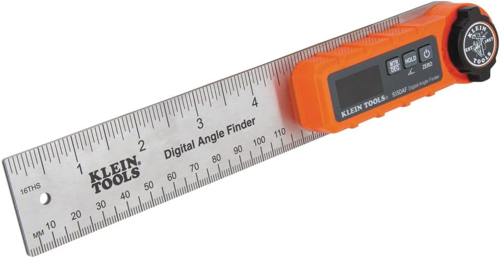 Klein Tools 935DAF Digital Angle Finder, Precision Measurements, Miter Saw Protractor Angle Calculation and Portable Design