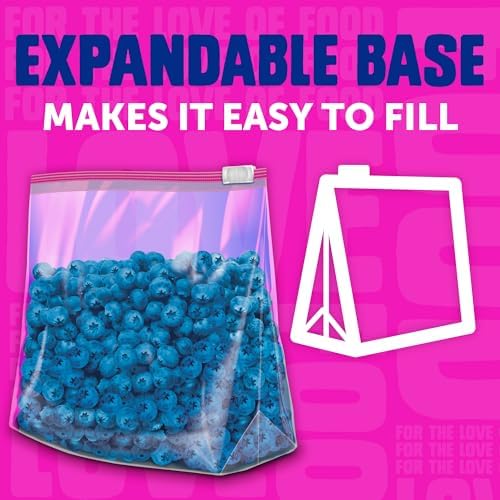 Ziploc Quart Food Storage Slider Bags, Power Shield Technology for More Durability, 42 Count