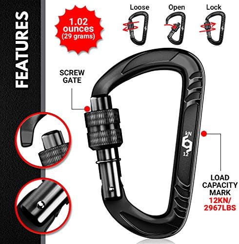 Rhino Produxs 12kN (2697 lbs) Heavy Duty Carabiner Clips