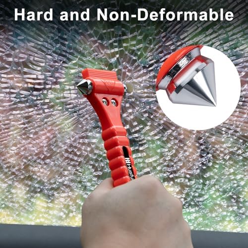 Car Window Breaker Hammer and Seat Belt Cutter 2-in-1，Emergency Escape Tool
