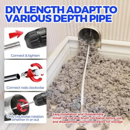 Holikme Dryer Vent Cleaner Kit - 35Ft Flexible Lint Brush for Deep Cleaning