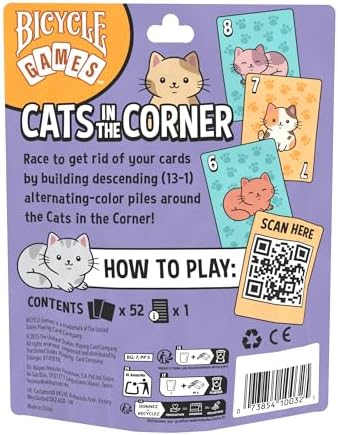 Bicycle Cats in the Corner Card Game for 2-4 Players Ages 6+