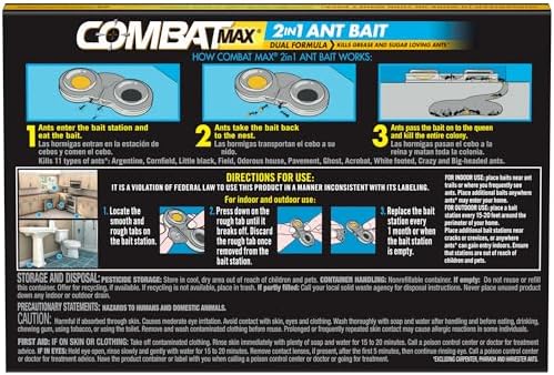 Combat Max 2in1 Ant Bait Station, Indoor & Outdoor Use, 4 Count