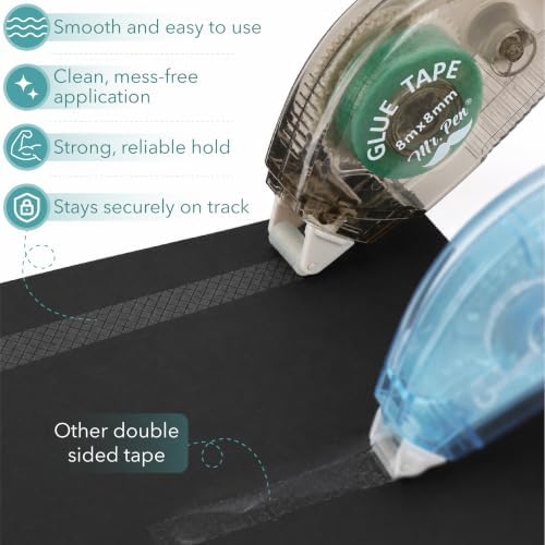 Mr. Pen- Scrapbook Tape, 0.31 in x 26 FT, 8 Pack, Double Sided Tape Roller