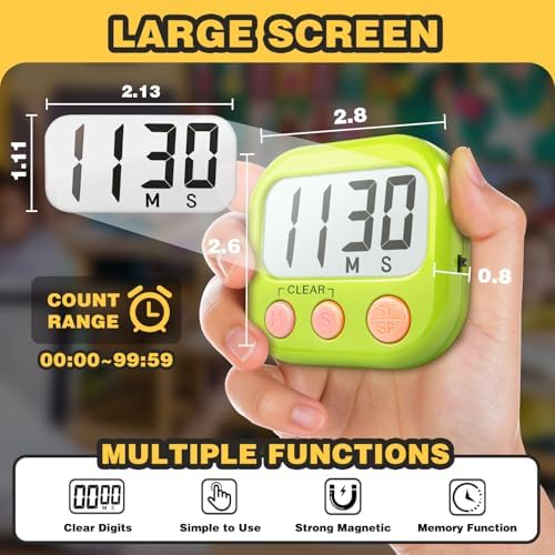 Digital Timer for Kids Classroom Timers for Teachers 2 Pack Blue Green