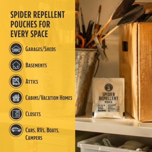 Grandpa Gus's Natural Spider Repellent Pouches, Indoor Deterrent, 10 Pack