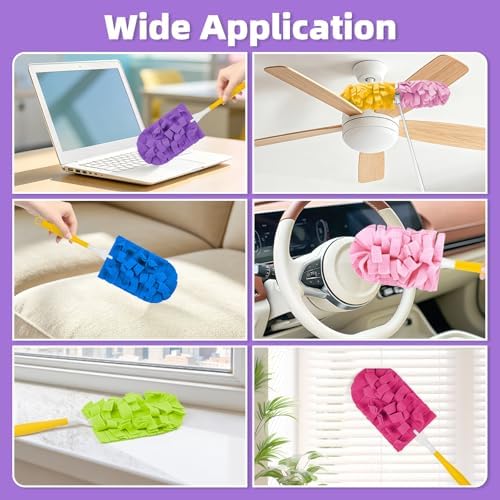 12 PCS Microfiber Reusable Duster Refills for Swiffer Duster