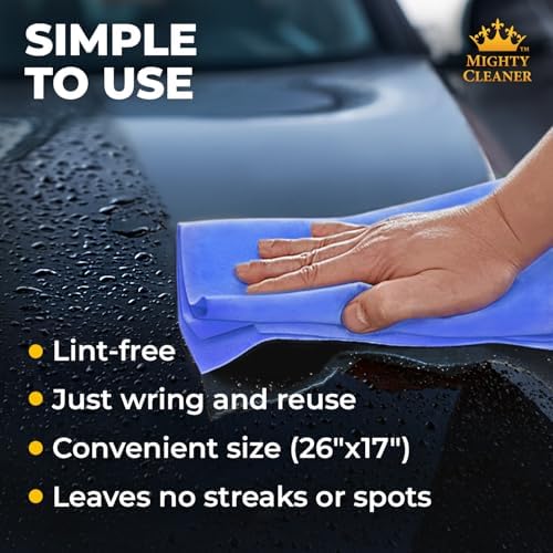 Premium Shammy Cloth for Car Drying – 2pk+1 Free – 26"x17" – Soft Chamois