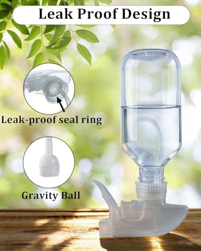 2 Pack 360° 10oz Spray Bottles with Adjustable Spray Nozzles Clear