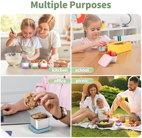 6 Oz Snack Containers with Lids for Kids - 6 Pack Lunch Box Accessories