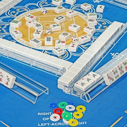 Clear Mahjong Racks with Pushers Set of 4