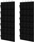 GORILLA GRIP Over the Door Shoe Organizer, 24 Large Pockets, Black