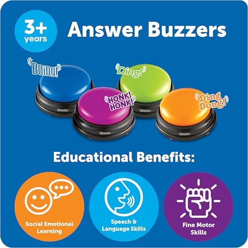 Learning Resources Answer Buzzers, Set of 4