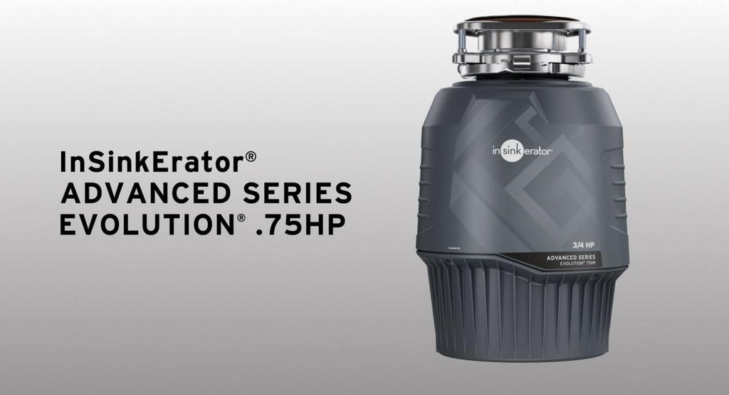 InSinkErator EVOLUTION 0.75HP 3/4 HP, Advanced Series EZ Connect Continuous Feed Food Waste Garbage Disposal, Gray