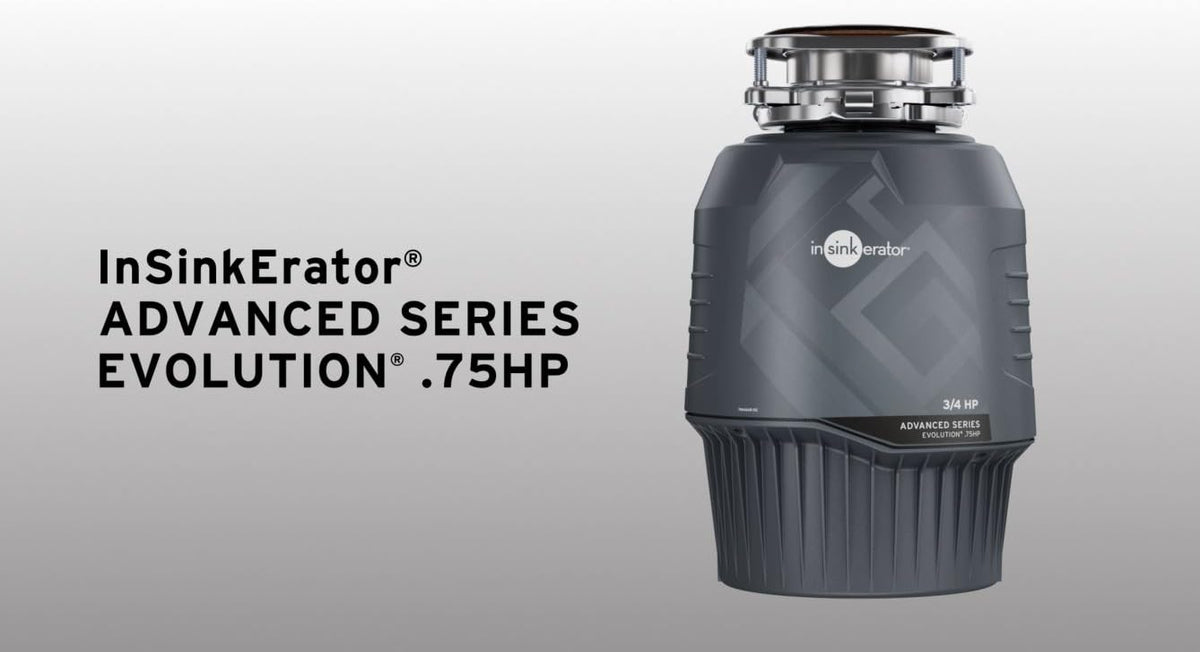 InSinkErator EVOLUTION 0.75HP 3/4 HP, Advanced Series EZ Connect Continuous Feed Food Waste Garbage Disposal, Gray