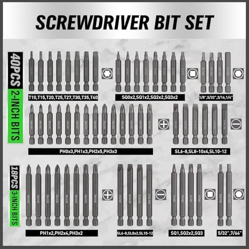 SWANLAKE 232-Piece Ultimate Screwdriver Bit Set, Cr-V Impact Driver Bit Set, Includes Security Bits, Nut Driver, Ratchet Wrench and Bits Holder