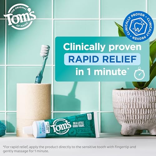 Tom's of Maine Rapid Relief and Sensitive Toothpaste, Mint, 3 Pack, 4.5 oz