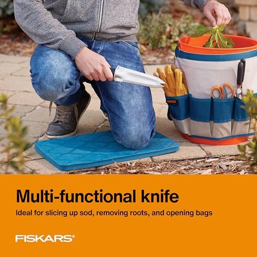 Fiskars Steel Garden Knife, Multi-Purpose Weed Puller Gardening & Yard Tool