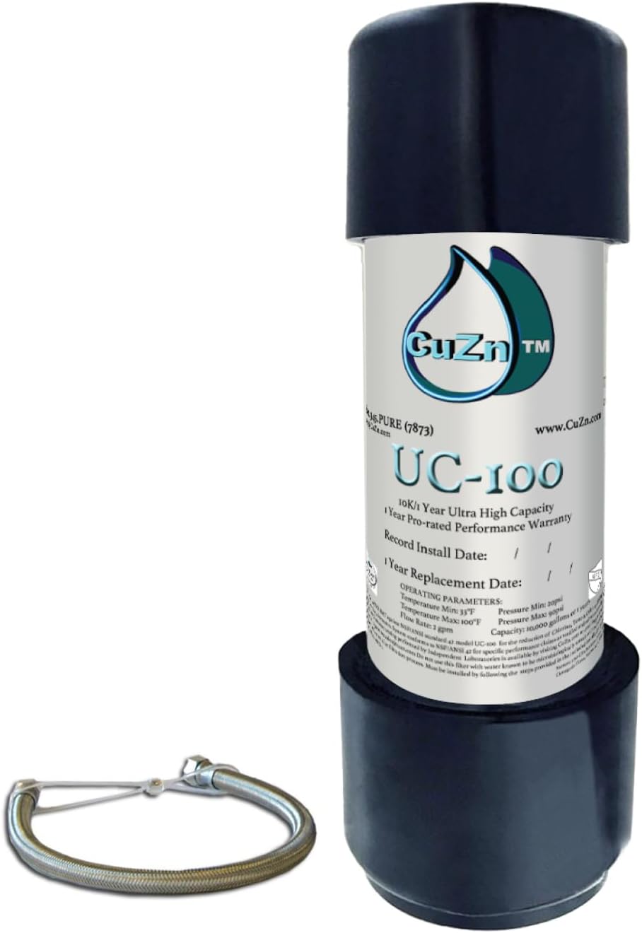 CuZn UC-200 Under Sink Water Filter, NSF/ANSI 42 & 372, 5-Year Filter Life