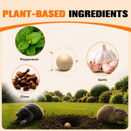 Mole Repellent, Gopher Repellent for Lawn, Groundhog Deterrent-12P